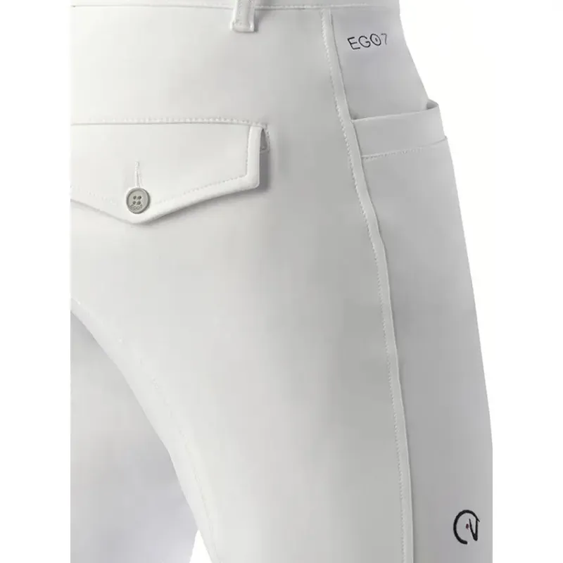 Ego7 EJ Jumping Knee Grip Mens Breeches - White	-1