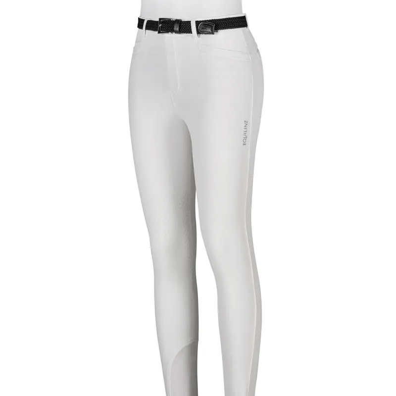 Equiline Jinak Girls Knee Grip Breech White-1