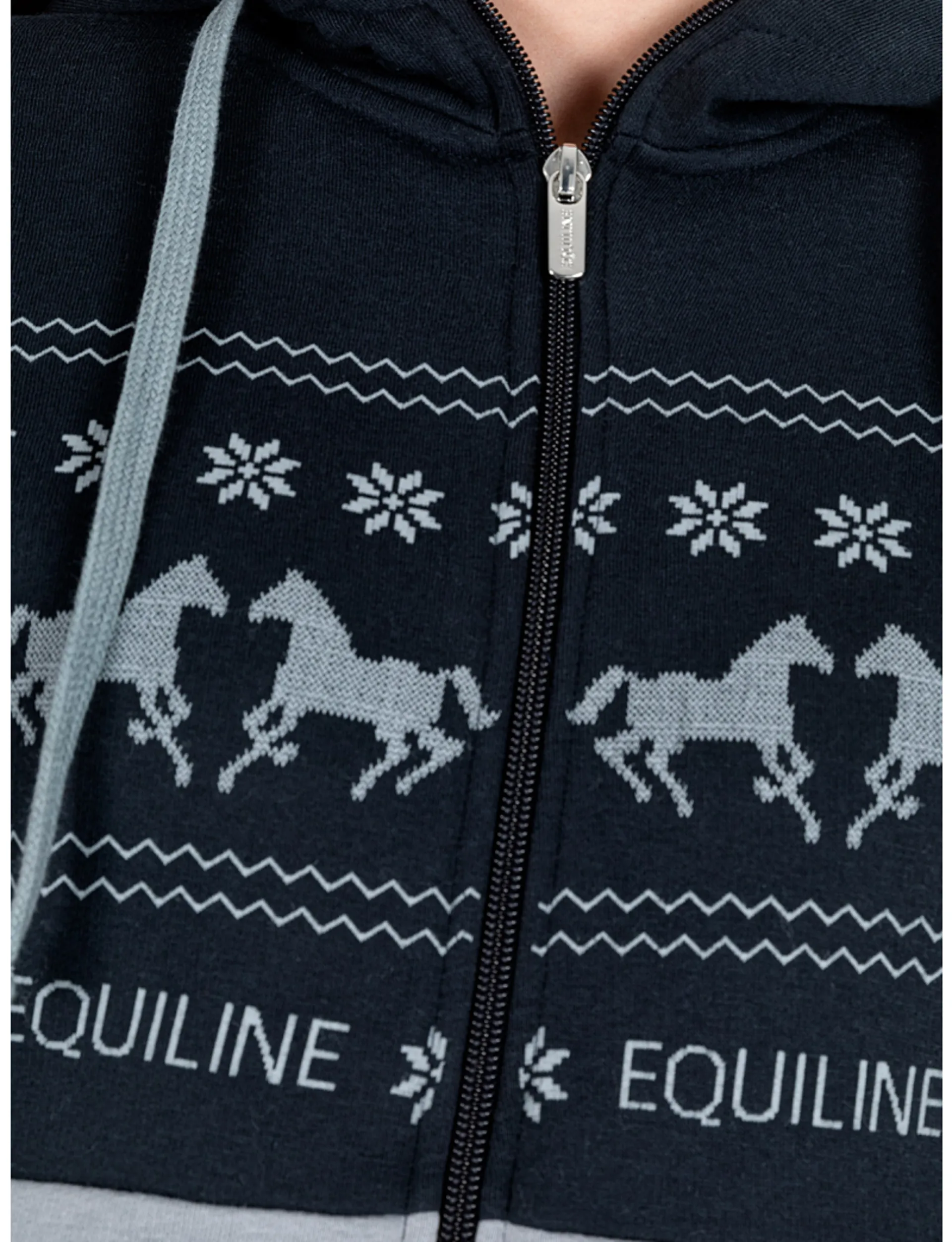 Equiline Women's Christmas Sweatshirt with Hood Light Grey