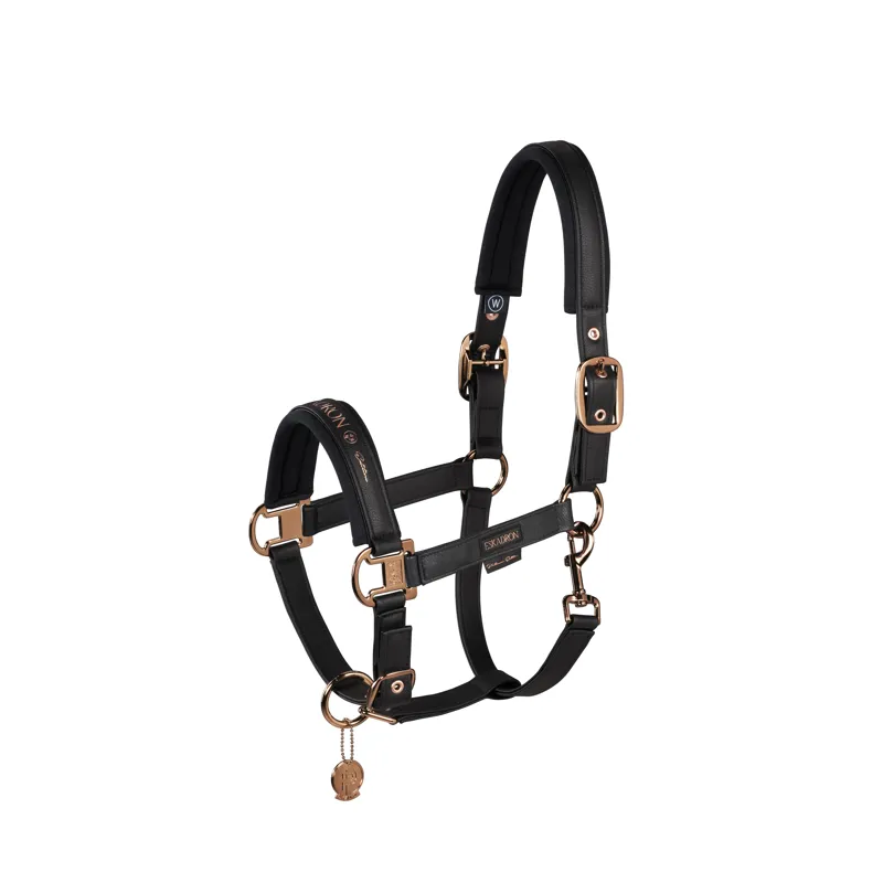 Eskadron Platinum Double Pin Faux Leather Headcollar Black