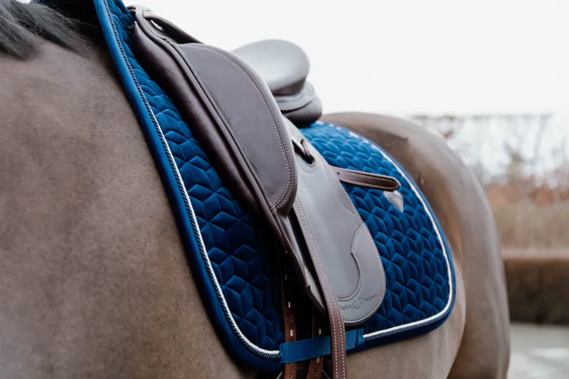 Kentucky Horsewear Saddle Pad Basic Velvet DR Navy-2