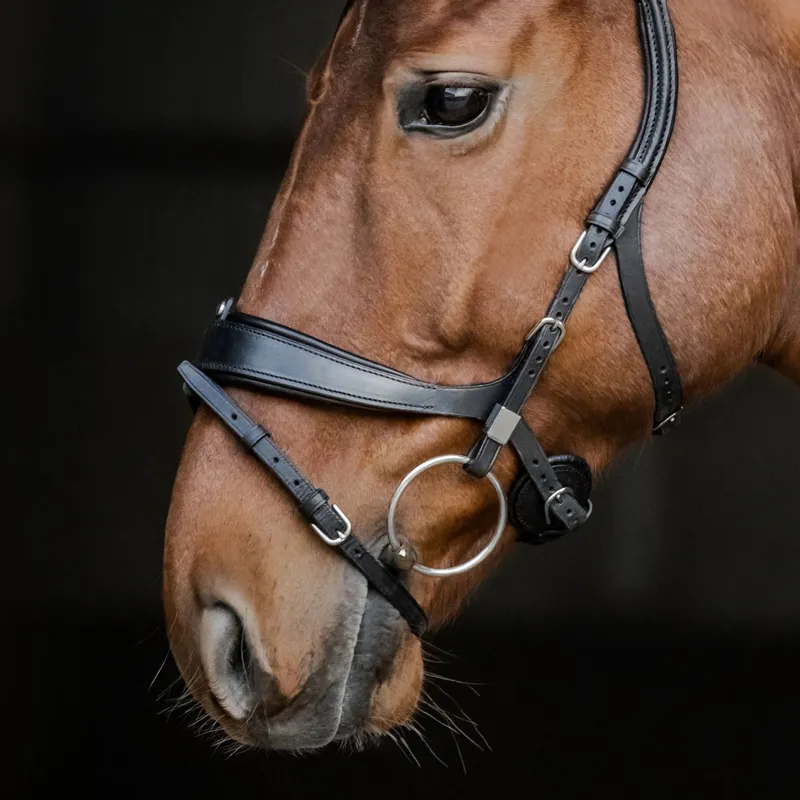 Stubben Freedom II Snaffle Bridle with Magic Tack Browband Black-1
