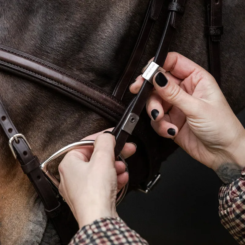 Stubben Freedom II Snaffle Bridle with Magic Tack Browband Black-2