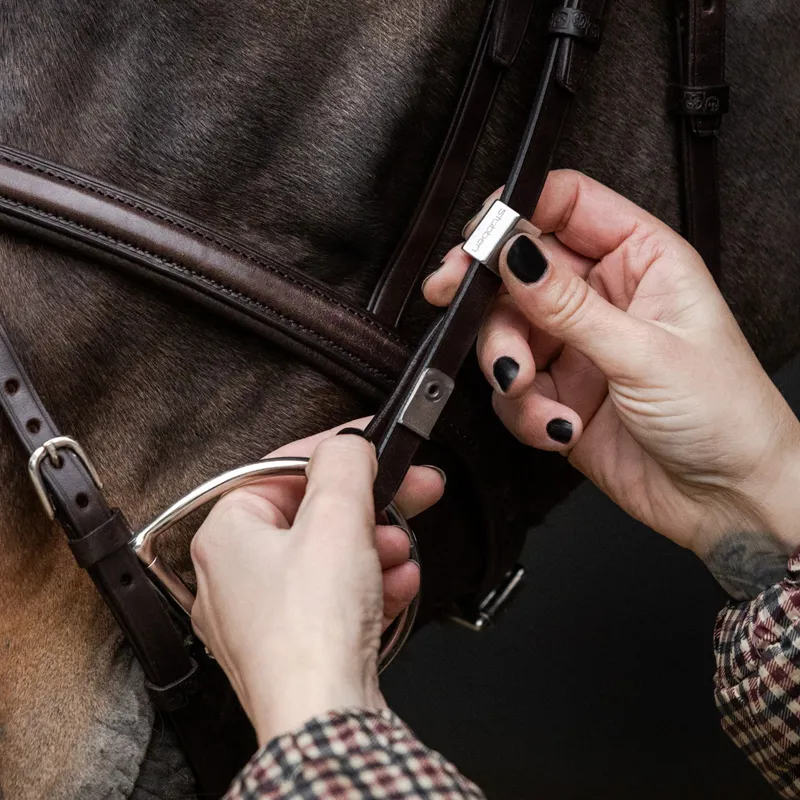 Stubben Freedom II Snaffle Bridle with Magic Tack Browband Brown-1