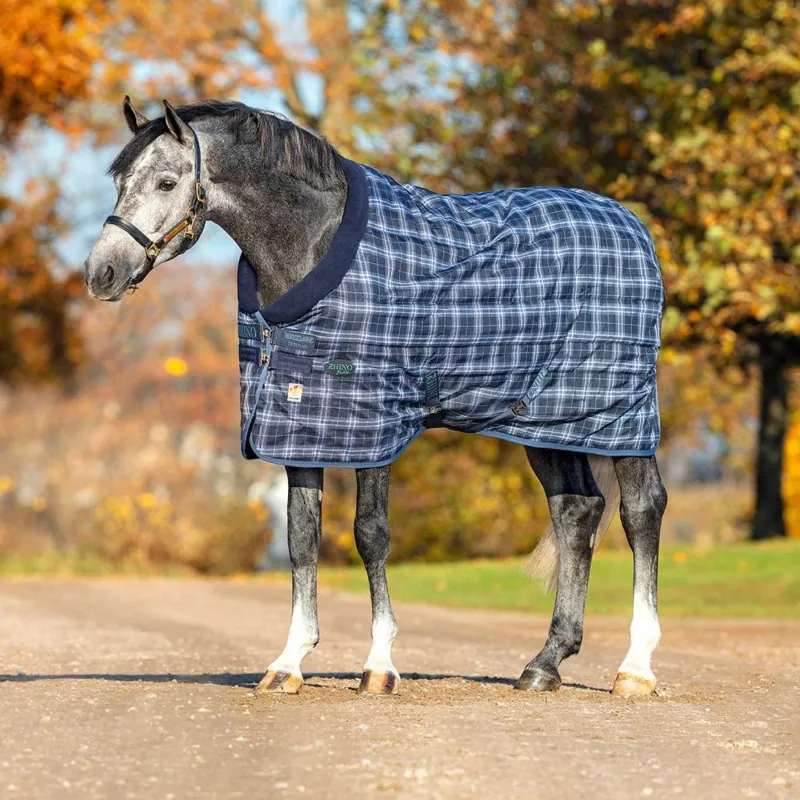 Horseware Rhino Original Medium Vari-layer Stable Navy Check/ Indigo