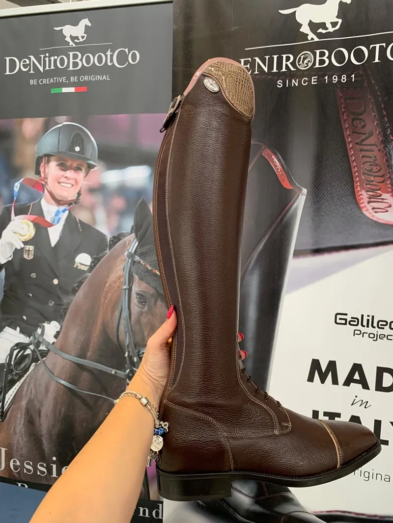 DeNiro Salentino/02 Riding Boot Laced Quick Brown Leather Regal Brown Top 