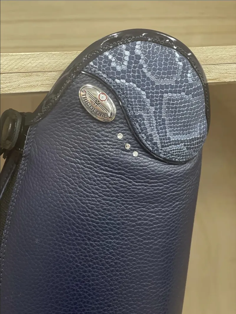 DeNiro Salentino/02 Riding Boot Laced Quick Blue Leather Regal Blue Top -1