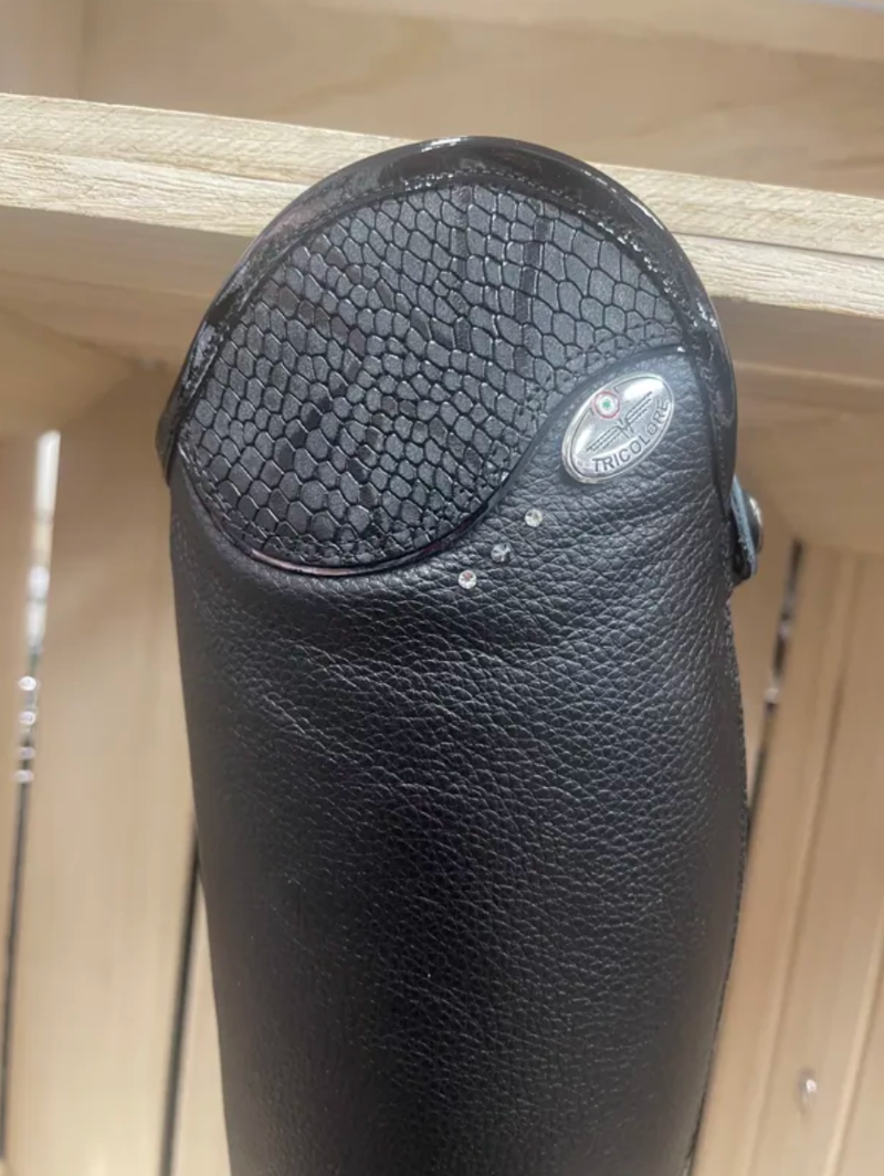 DeNiro Salentino/02 Riding Boot Laced Quick Black Leather Black Regal Top -1