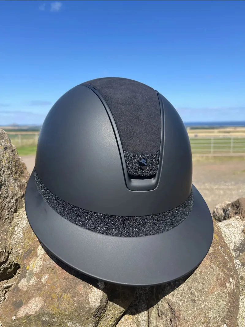 Samshield MissShield Shadowmatt Alcantara Top Black Crystal Fabric Band and Blazon