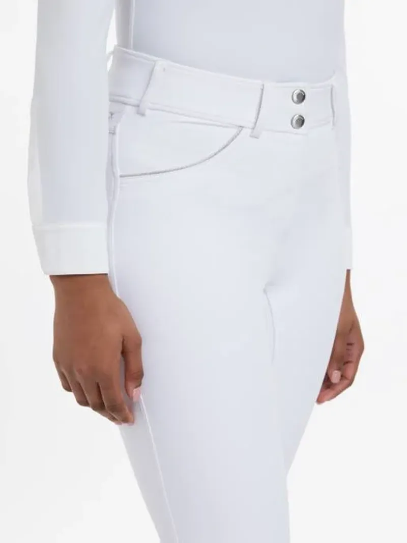 LeMieux Victoria Riding Breech Silicone Seat White-2