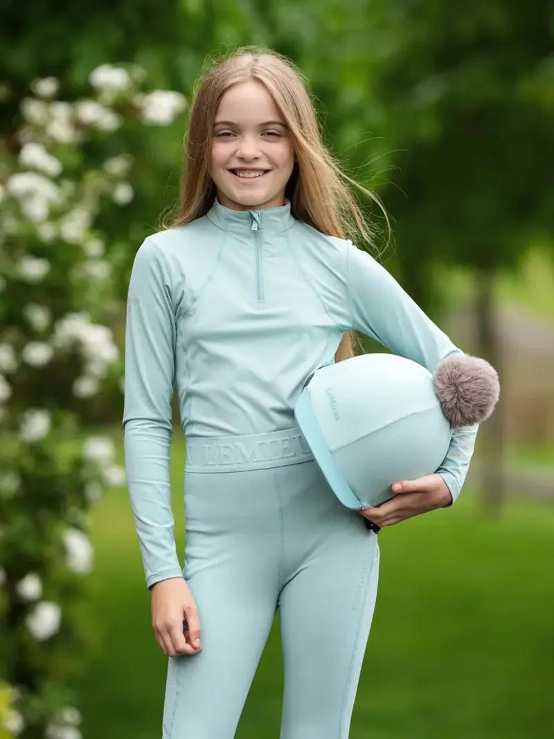 LeMieux Pom Hat Silk Aqua/Lagoon-1