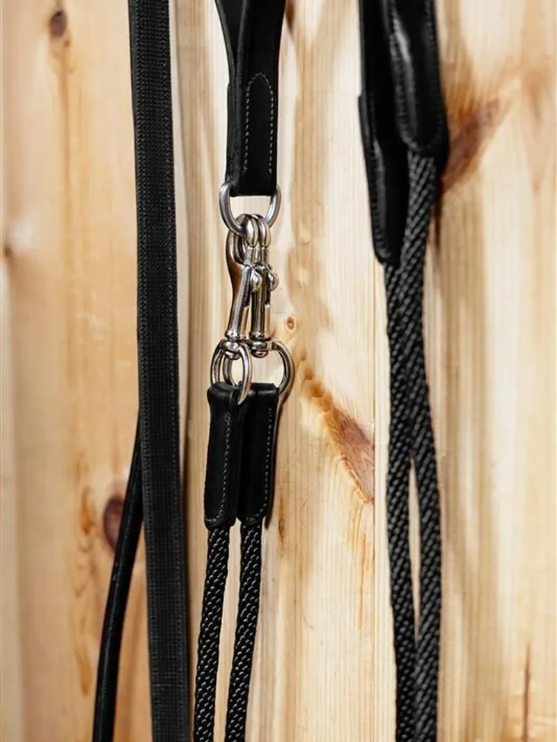 LeMieux Leather Draw Reins - Black -1