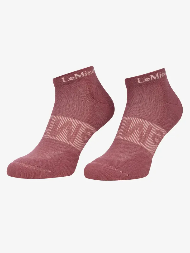 LeMieux Trainer Socks 3 Pack Rosewood/Dusk/Aqua-3