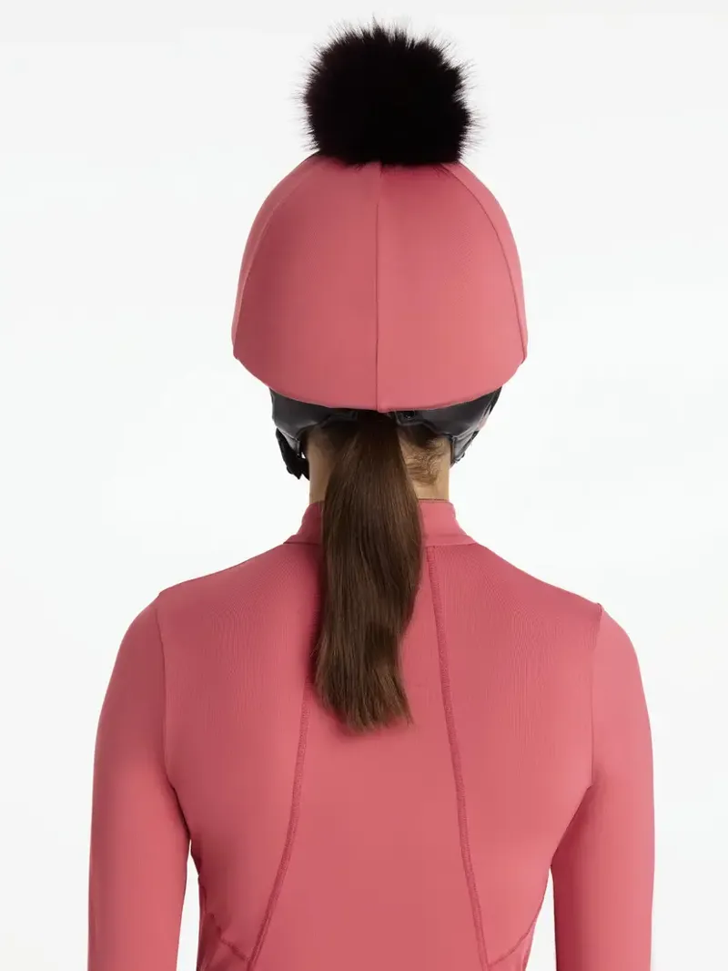 LeMieux Classique Pom Hat Silk Cranberry-2