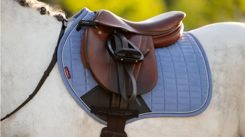 LeMieux Mini Suede Close Contact Square - Powder Blue-1