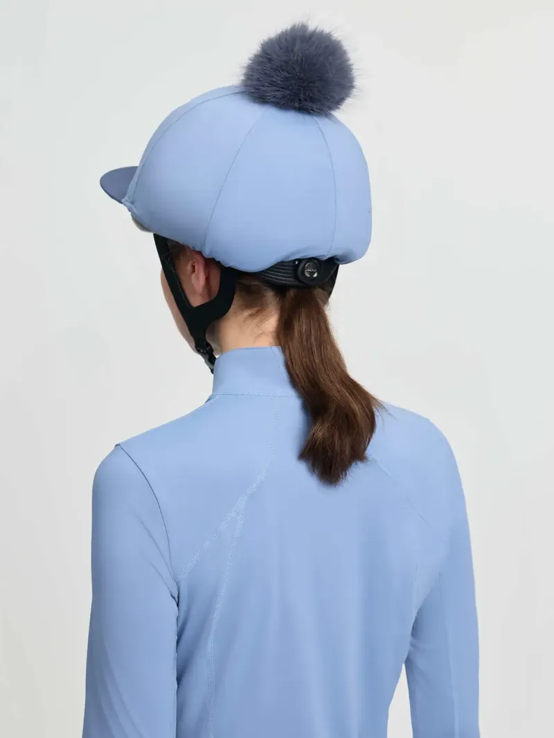 LeMieux Classique Pom Hat Silk - Powder Blue-1