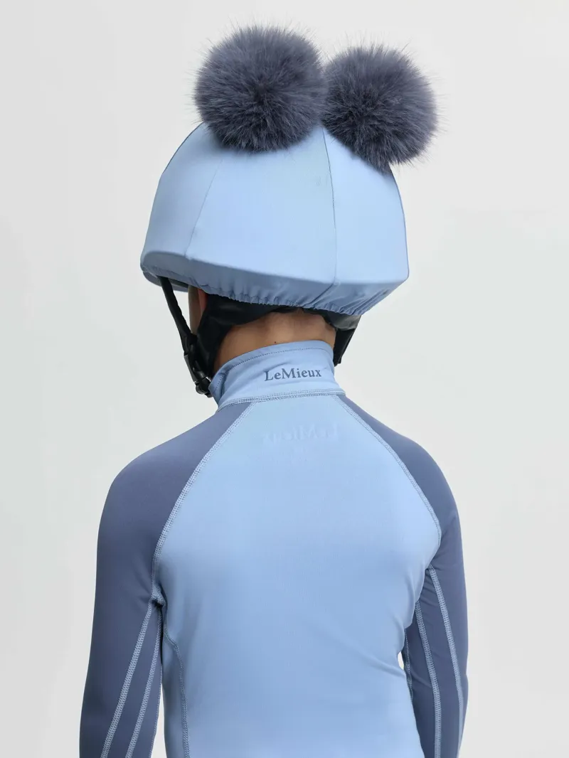 LeMieux Mini Double Pom Hat Silk - Powder Blue-1