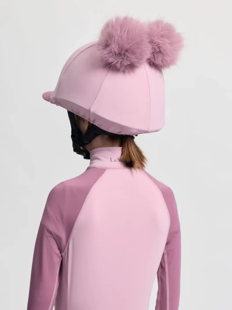 LeMieux Mini Double Pom Hat Silk - Fondant-1