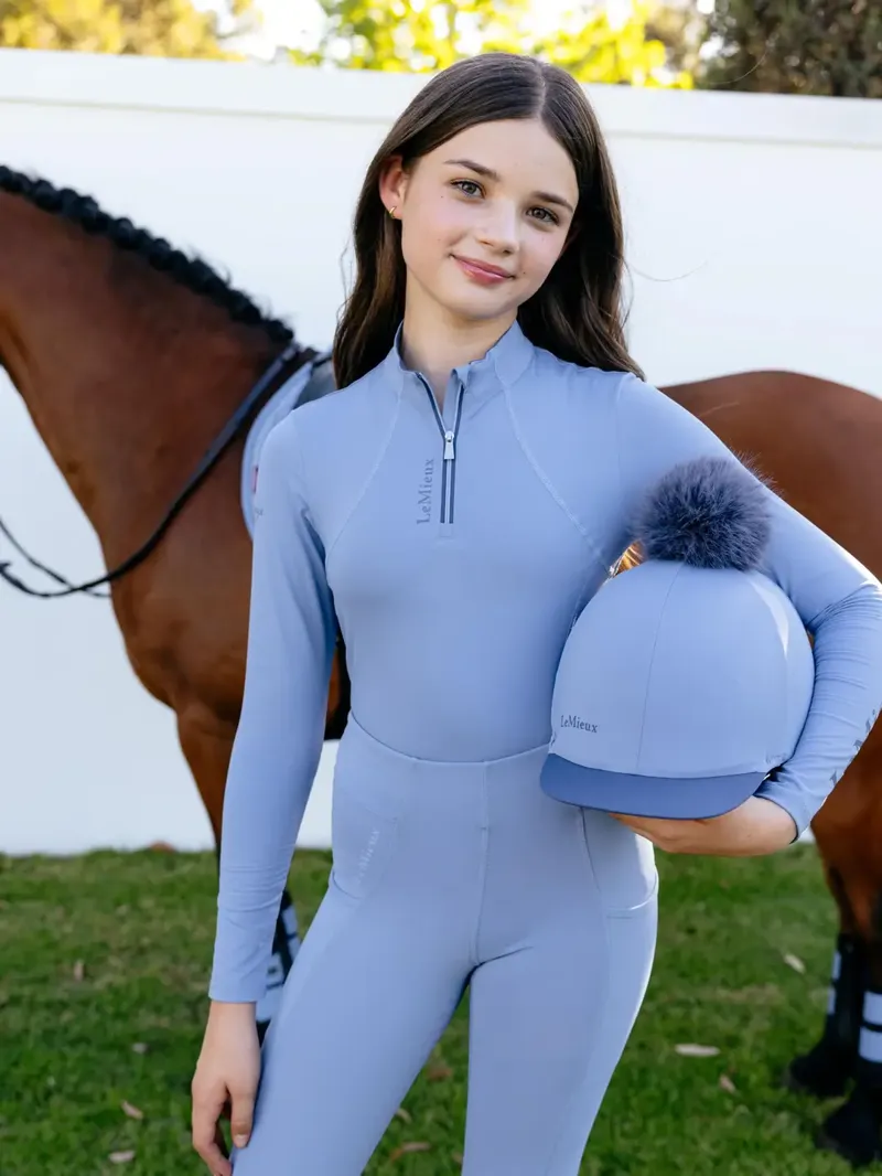 LeMieux Young Rider Classique Base Layer - Powder Blue-4