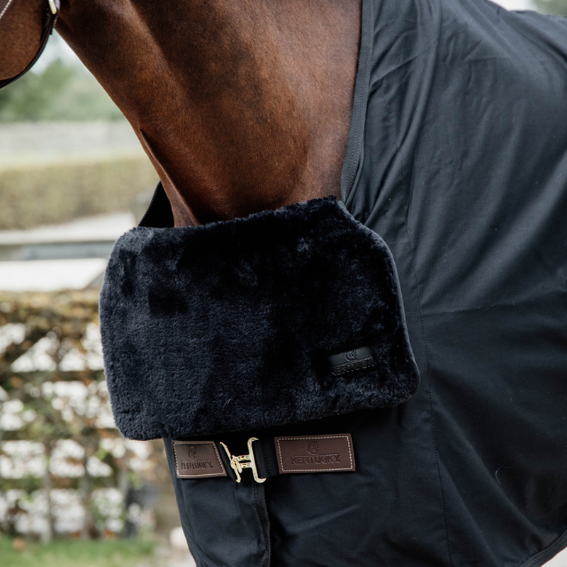 Kentucky Horsewear Horse Bib Chest Protection Sheepskin Black-2