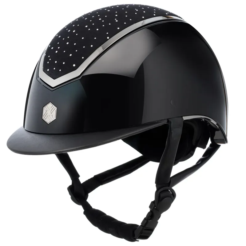 EQX Kylo Crystal Riding Hat Black Gloss/Chrome Crystal