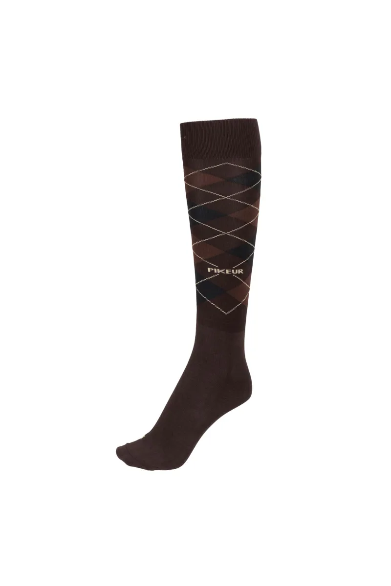Pikeur 4735 Checked Sock Brown