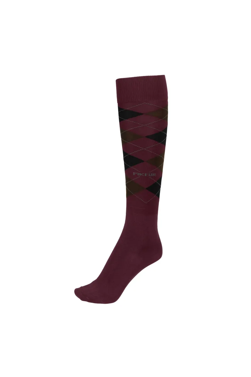 Pikeur 4735 Checked Sock Mulberry