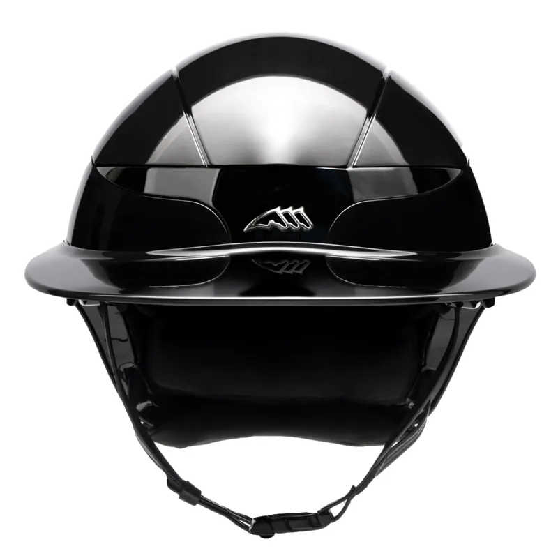 Equiline Xanto Logo Wide Peak Riding Hat - Glossy Black-2