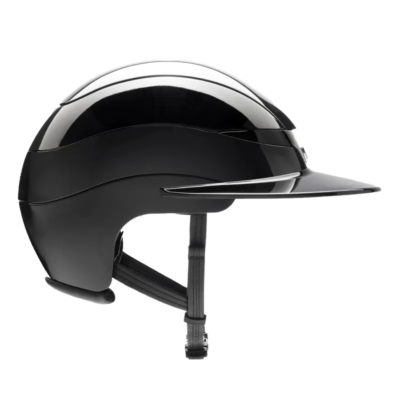 Equiline Xanto Logo Wide Peak Riding Hat - Glossy Black-3