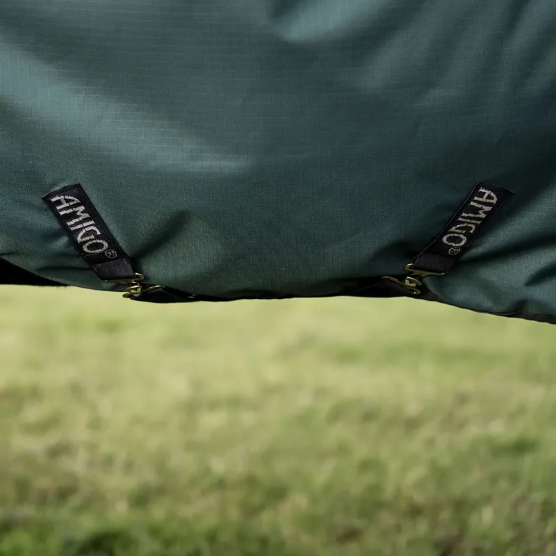 Amigo Ripstop 900D Standard Neck 0g Turnout Rug - Dynasty Green/Navy-2