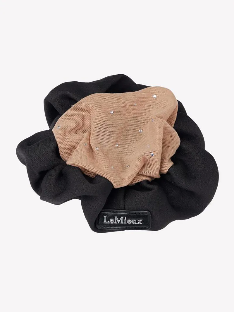 LeMieux Scrunchie with Crystal Hair Net Black-1
