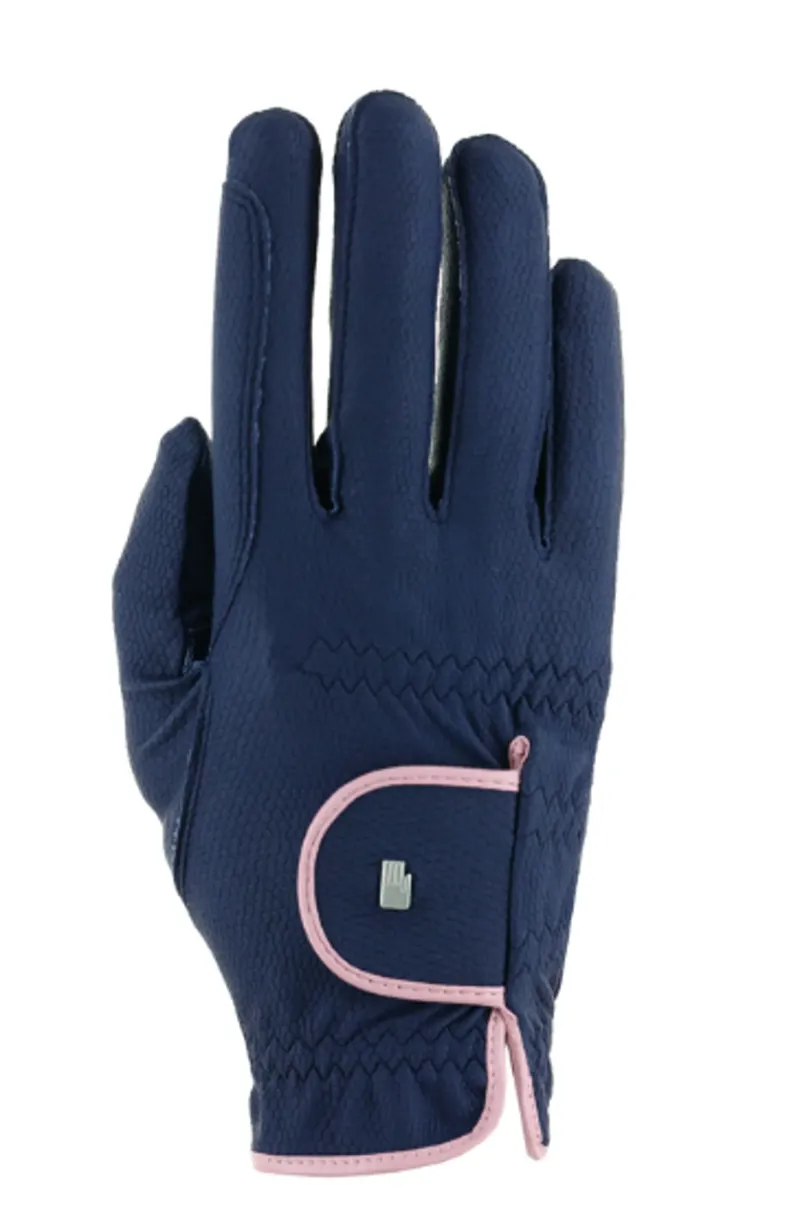 Roeckl Lona Riding Gloves Navy/Pink