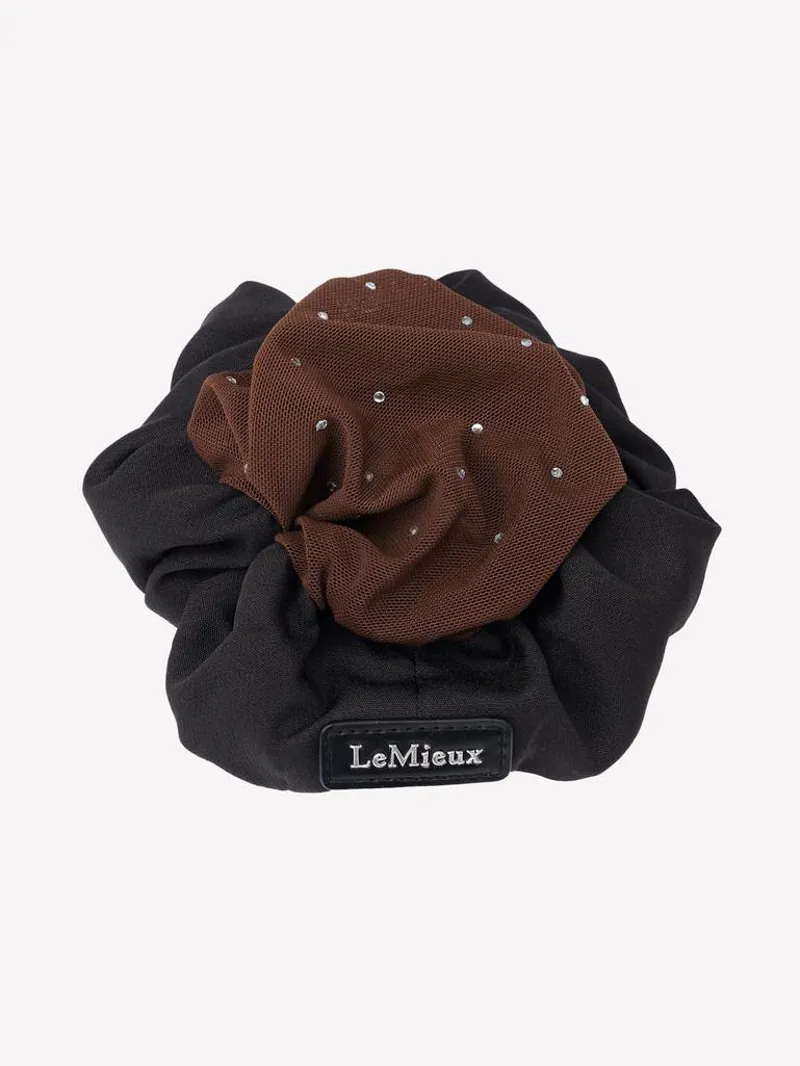 LeMieux Scrunchie with Crystal Hair Net Black-2