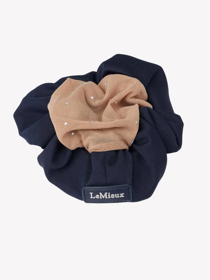 LeMieux Scrunchie with Crystal Hair Net Navy-1