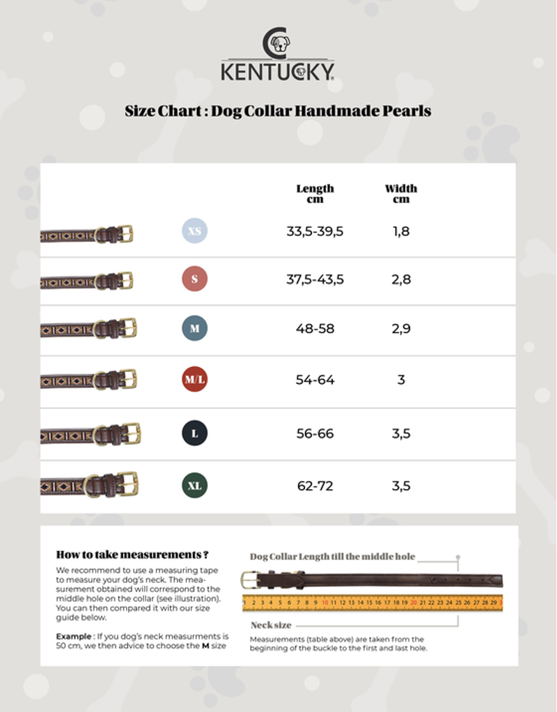 Kentucky Horsewear Dog Collar Handmade Pearl Black-3