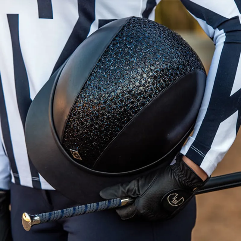 Charles Owen SP8 Plus Leather Look Sparkle Navy SM-1