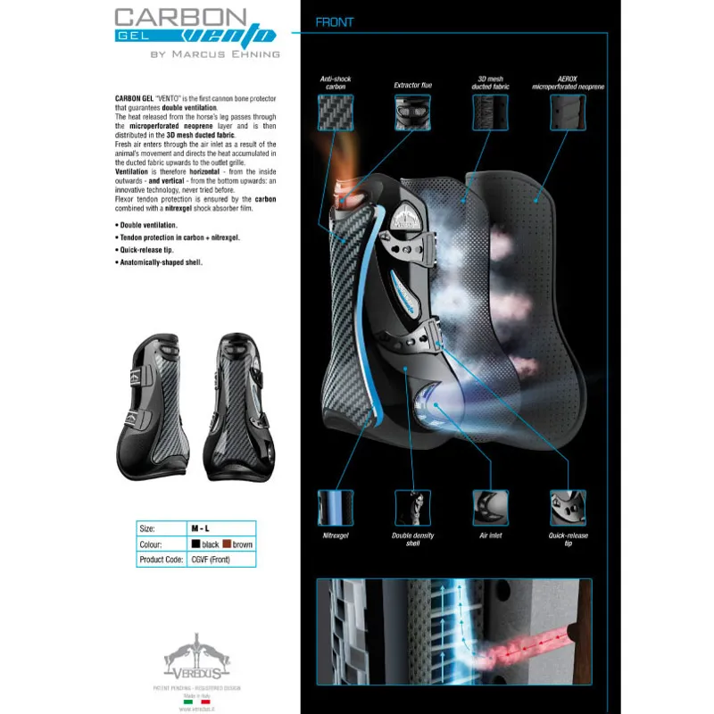 Veredus Carbon Gel Vento Tendon Boots Black-2