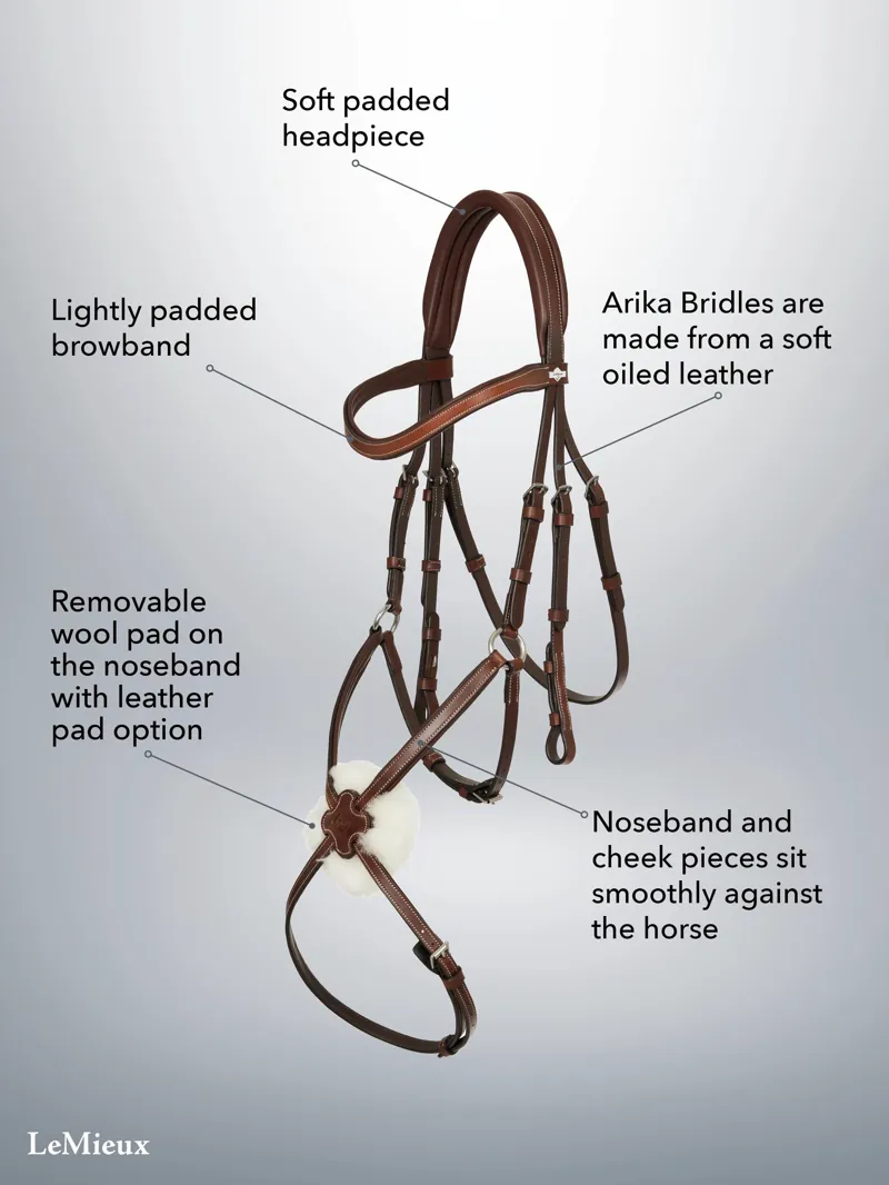 LeMieux Arika Grackle Bridle Black/Silver-1