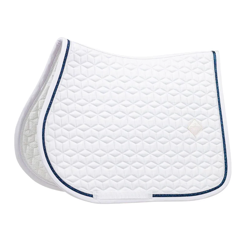 Kentucky Horsewear Glitter Rope Saddle Pad Show Jump White/Navy	