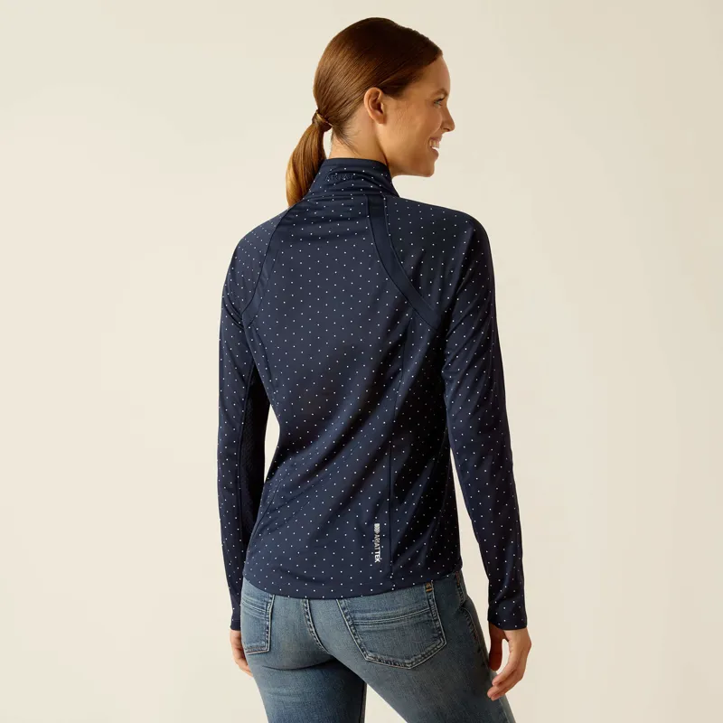 Ariat Sunstopper 3.0 1/4 Zip Baselayer Navy Dot-1