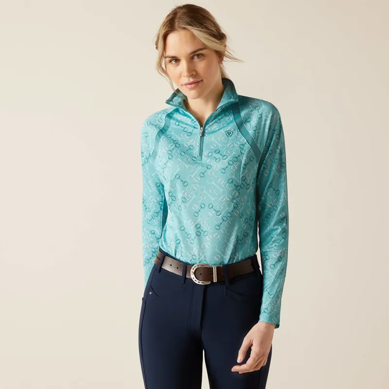Ariat Sunstopper 3.0 1/4 Zip Baselayer Marine Blue Bit-1
