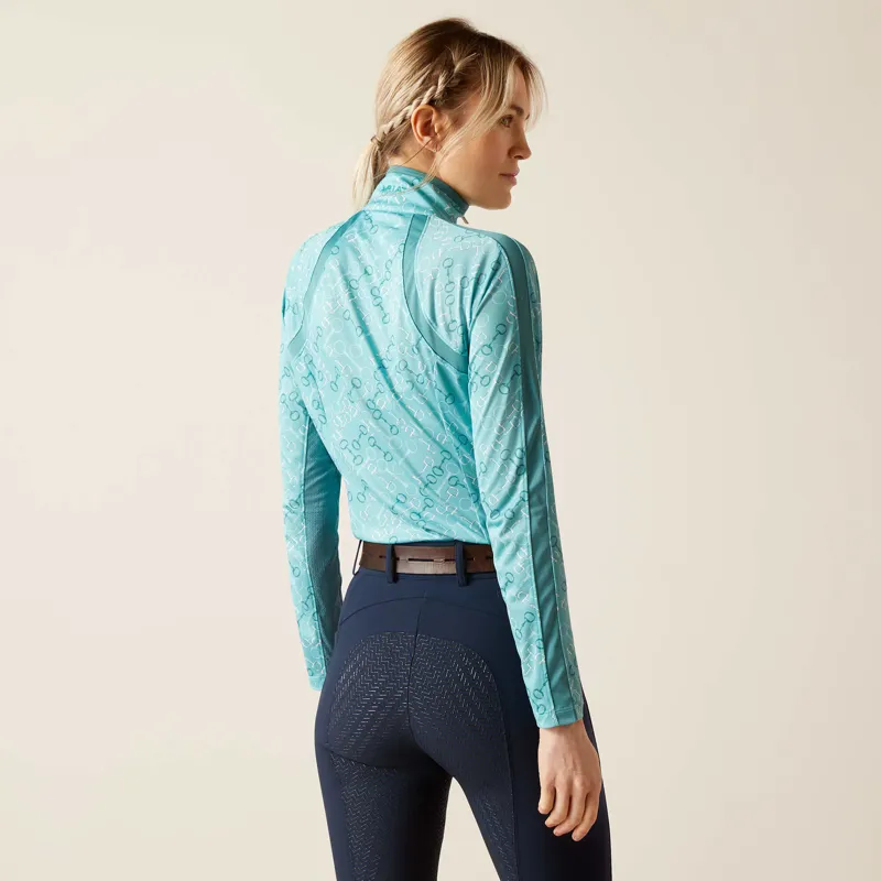 Ariat Sunstopper 3.0 1/4 Zip Baselayer Marine Blue Bit-2