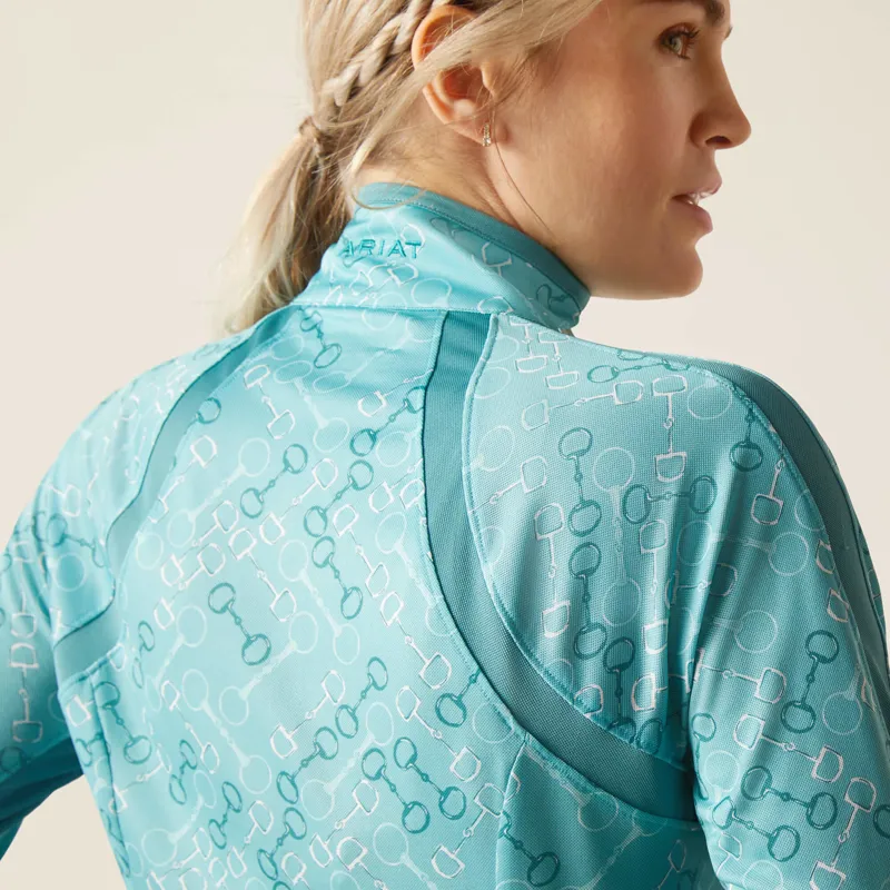 Ariat Sunstopper 3.0 1/4 Zip Baselayer Marine Blue Bit-3