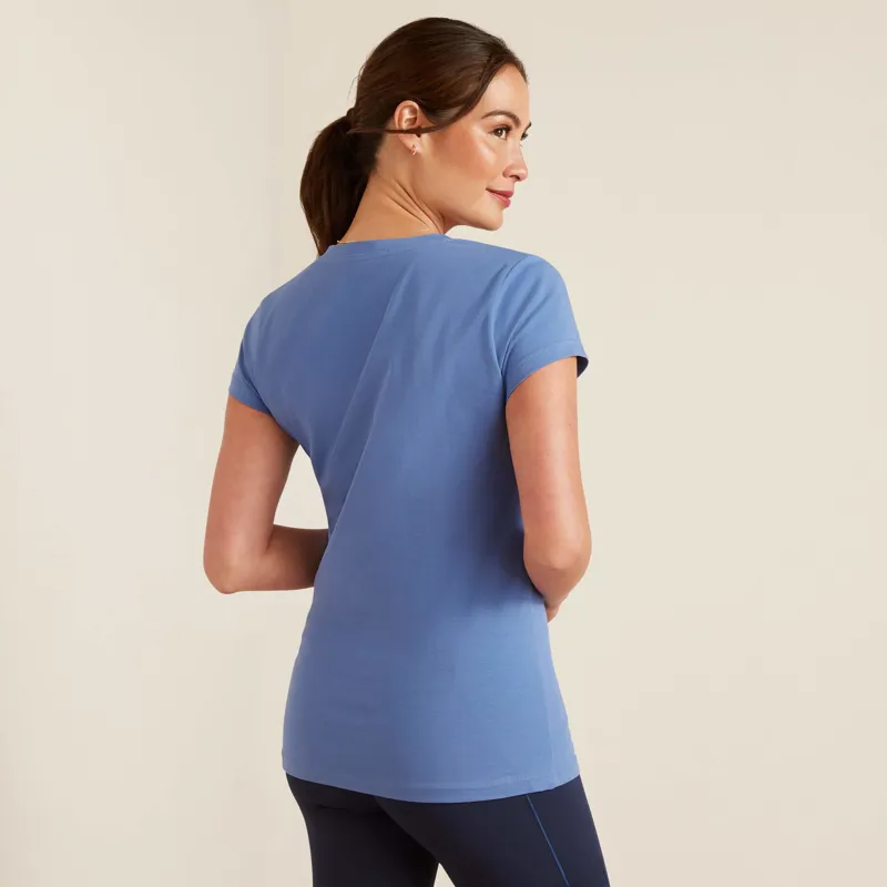 Ariat Vertical Logo V T-Shirt Dutch Blue-1