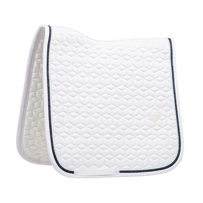 Kentucky Horsewear Saddle Pad Glitter Rope Dressage White/Navy-3