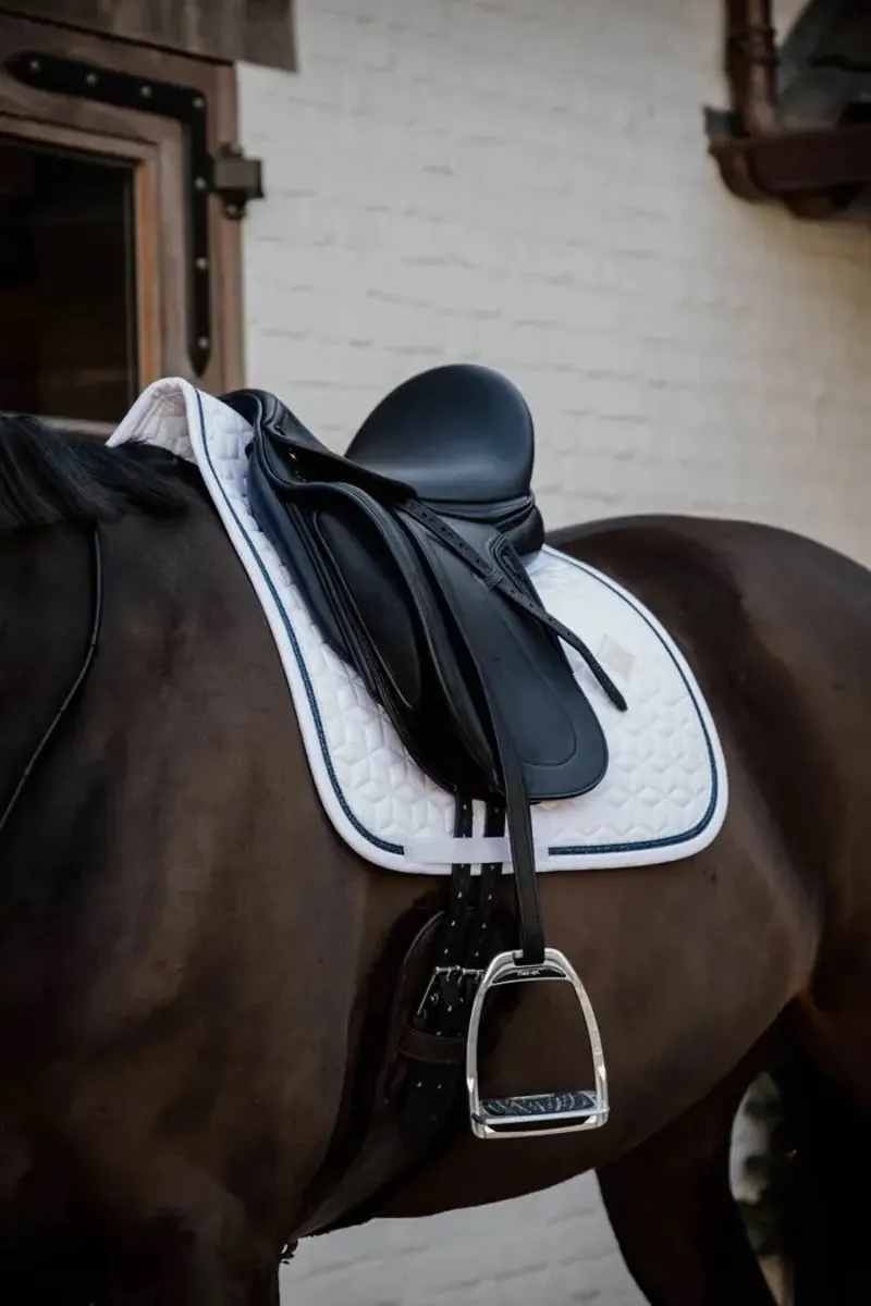 Kentucky Horsewear Saddle Pad Glitter Rope Dressage White/Navy-1