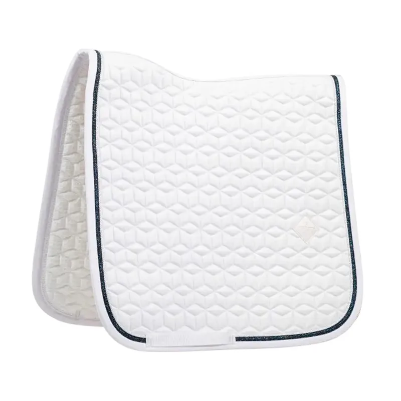 Kentucky Horsewear Glitter Rope Saddle Pad Dressage White/Black-1