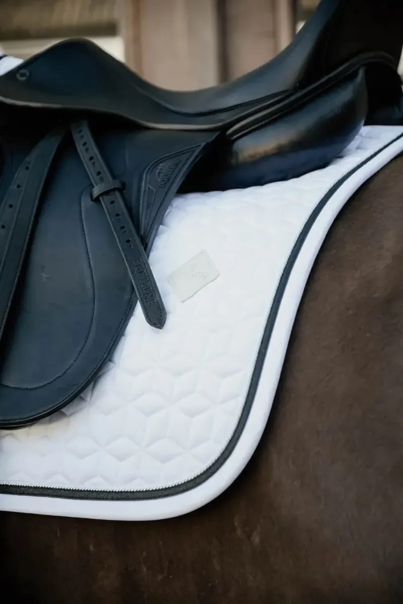 Kentucky Horsewear Glitter Rope Saddle Pad Dressage White/Black-3
